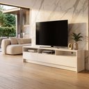 Ver imagem 3 de Rack Domo de Luxo para Sala TV Ate 70 Polegadas Moderna Compacta 3 Gavetas 3 Nichos - Branco