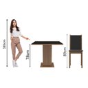 Ver imagem 5 de Conjunto Sala de Jantar Madesa Moscou Plus Mesa Tampo de Vidro 4 Cadeiras - Rustic/preto/sintpreto