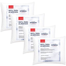 Kit 4 Enchimentos de Almofada Refil Fibra de Poliéster 47x47 Ortobom - 1