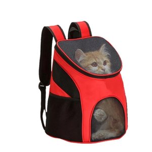 Mochila Pet Transporte com Ventilação Cachorro Gato Vermelha