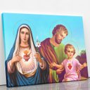 Ver imagem 2 de Sagrada Família Jesus Cristo Católico Quadro Canvas 140x90cm