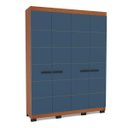 Ver imagem 2 de Roupeiro Solteiro Lisboa 4 Portas 4 Gavetas 161x214cm Freijó/Azul 240842