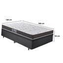 Ver imagem 2 de Base Box Baú Casal Suede Preto 138x188x34cm com Colchão de Espuma Thierry Anjos