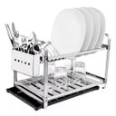 Ver imagem 1 de Escorredor Louças 16 Pratos Porta Talher Inox e Bandeja
