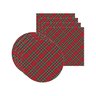 Kit Sousplat + Guardanapo Natal Xadrez Vermelho/Verde NSW 4 Peças Sem base - 2