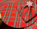 Ver imagem 1 de Kit Sousplat + Guardanapo Natal Xadrez Vermelho/verde Nsw 4 Peças sem Base