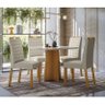Mesa de Jantar Ambiente Anitta 90x90 Cm com Vidro Ype Off White e 4 Cadeiras Mariana Ype Veludo Nude - 1