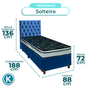 Ver imagem 3 de Cama + Box Azul e Colchão D28 Solteiro - Conforto Paropas + Cabeceira