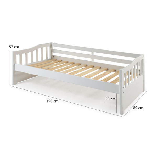 Sofá Cama Plus em Madeira Maciça Mv Outlet Branco - 2