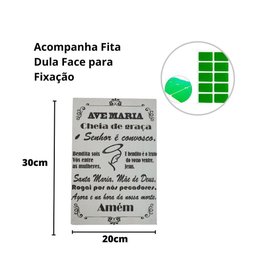 Oração Ave Maria Gravada Laser Tamanho A4 Mdf 3mm Branco - 2