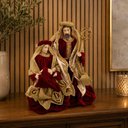 Ver imagem 2 de Decoracao Sagrada Familia em Veludo Juta Resina Natal Vermelho Tuut 26cm