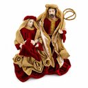 Ver imagem 1 de Decoracao Sagrada Familia em Veludo Juta Resina Natal Vermelho Tuut 26cm