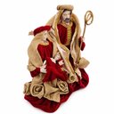 Ver imagem 3 de Decoracao Sagrada Familia em Veludo Juta Resina Natal Vermelho Tuut 26cm