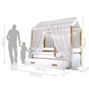 Ver imagem 3 de Cama Montessori com Auxiliar Cordão LED e Dossel Branco