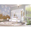 Ver imagem 4 de Cama Montessori com Auxiliar Cordão LED e Dossel Branco