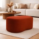 Ver imagem 1 de Puff Feijão Curvo Orgânico Redondo Sala Confortável Moderno Suede Terracota