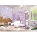 Ver imagem 4 de Cama Montessori com Auxiliar Cordão LED e Dossel Lilás