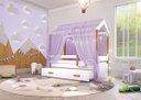 Ver imagem 4 de Cama Montessori com Auxiliar Bola LED Colchão e Dossel Lilás