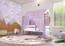 Ver imagem 4 de Cama Montessori com Cordão LED Colchão e Dossel Lilás