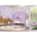 Ver imagem 4 de Cama Montessori com Cordão LED Colchão e Dossel Lilás