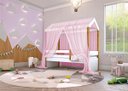 Ver imagem 4 de Cama Montessori Cabana Solteiro com Dossel Rosa