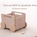 Ver imagem 4 de Baú Infantil Montessori Organizador de Brinquedos com Rodinhas - Midi Rosa