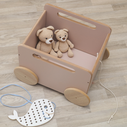 Baú Infantil Organizador de Brinquedos com Rodinhas - Midi Rosa - 2