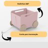 Baú Infantil Organizador de Brinquedos com Rodinhas - Midi Rosa - 5