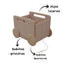 Ver imagem 3 de Baú Infantil Montessori Organizador de Brinquedos com Rodinhas - Midi Rosa