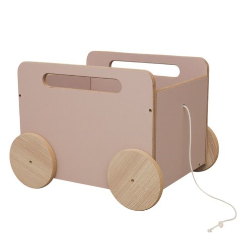 Baú Infantil Montessori Organizador de Brinquedos com Rodinhas - Midi Rosa