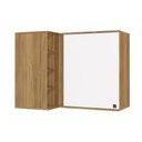 Ver imagem 1 de Armário Aéreo de Canto Reto Celeste Kappesberg 100% Mdf 1 Porta 4 Nichos Nogueira/branco 98cm