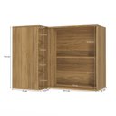 Ver imagem 2 de Armário Aéreo de Canto Reto Celeste Kappesberg 100% Mdf 1 Porta 4 Nichos Nogueira/branco 98cm