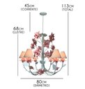 Ver imagem 2 de Luminária com cúpulas Infantil Grande Decorativo para Quarto Rosas Bebê Libertas Rosas Artesanato Ro