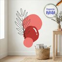 Ver imagem 2 de Adesivo Floral Boho Vermelho Estilo Nórdico 100x69 Minimalista Mod.02