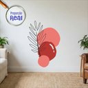 Ver imagem 3 de Adesivo Floral Boho Vermelho Estilo Nórdico 100x69 Minimalista Mod.02