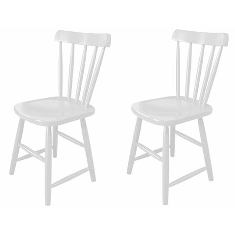 Kit 4 Cadeiras Espanha Madeira Ass Anatomico em MDF Branco