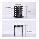 Ver imagem 6 de Porta Temperos Giratorio Carrossel Inox Preto Dourado 20 Potes Condimentos