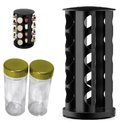 Ver imagem 1 de Porta Temperos Giratorio Carrossel Inox Preto Dourado 20 Potes Condimentos