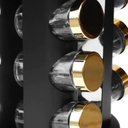 Ver imagem 5 de Porta Temperos Giratorio Carrossel Inox Preto Dourado 20 Potes Condimentos