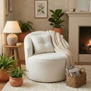 Ver imagem 1 de Poltrona Orgânica Decorativa Confortável Amore Bouclê Branco - Vimont Moveis