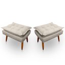 Ver imagem 1 de Kit 2 Puff Decorativo Opalla Retangular Bege Jylcrom