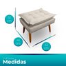 Kit 2 Puff Decorativo Opalla Retangular Bege Jylcrom - 8