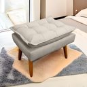 Ver imagem 2 de Kit 2 Puff Decorativo Opalla Retangular Bege Jylcrom