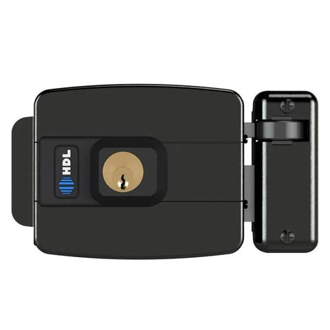 Fechadura Elétrica Hdl C-90 Dupla Preta Abre para Fora