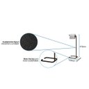 Ver imagem 3 de Suporte Porta Papel Higiênico de Chão para Banheiro com Base Preta em Metal - Édecasamóveis