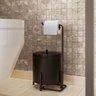 Suporte Porta Papel Higiênico de Chão para Banheiro com Base Preta em Metal - Édecasamóveis - 6