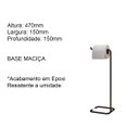 Ver imagem 4 de Suporte Porta Papel Higiênico de Chão para Banheiro com Base Preta em Metal - Édecasamóveis