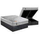 Ver imagem 1 de Cama Box Baú Queen: Colchão Molas Castor Pocket Premium Gel + Base CRC Suede Gray(158x198)