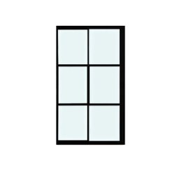 Porta Balcão 2 Folhas Vidro 210x120 Preto Linha 22 - 1