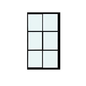 Porta Balcão 2 Folhas Vidro 210x120 Preto Linha 22